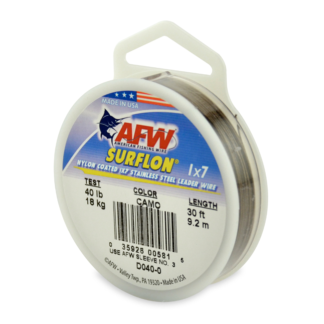 AFW Surflon Camo Nylon Coated 1x7 Wire 